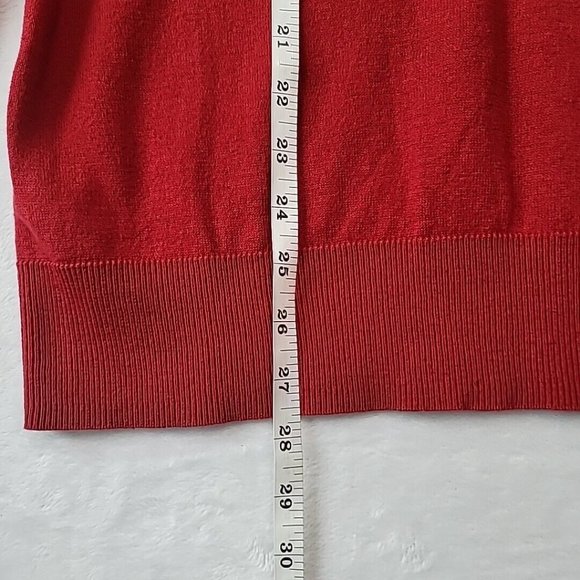 Old Navy Sweater Mens Medium Burgundy Red Cotton V Neck Pullover Lightweight - Picture 8 of 10